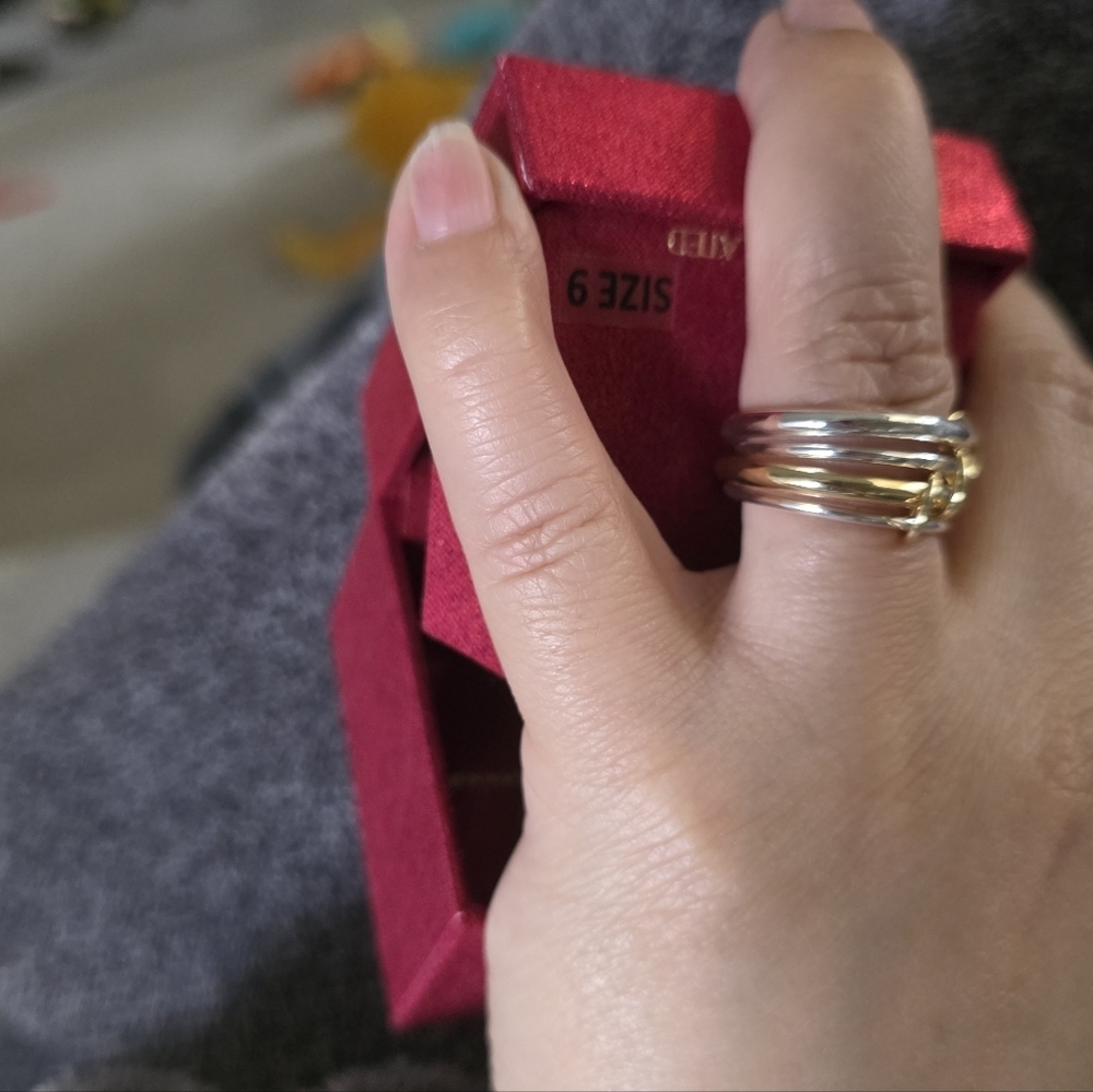 Mia Sarine 18kt Gold Plated Stakable Ring Size 9 - Picture 6 of 7